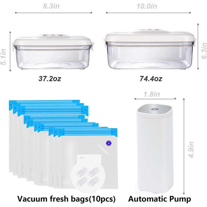 Livego 17Pcs Vacuum Seal Containers Vacuum Sealer For Food Savers, With